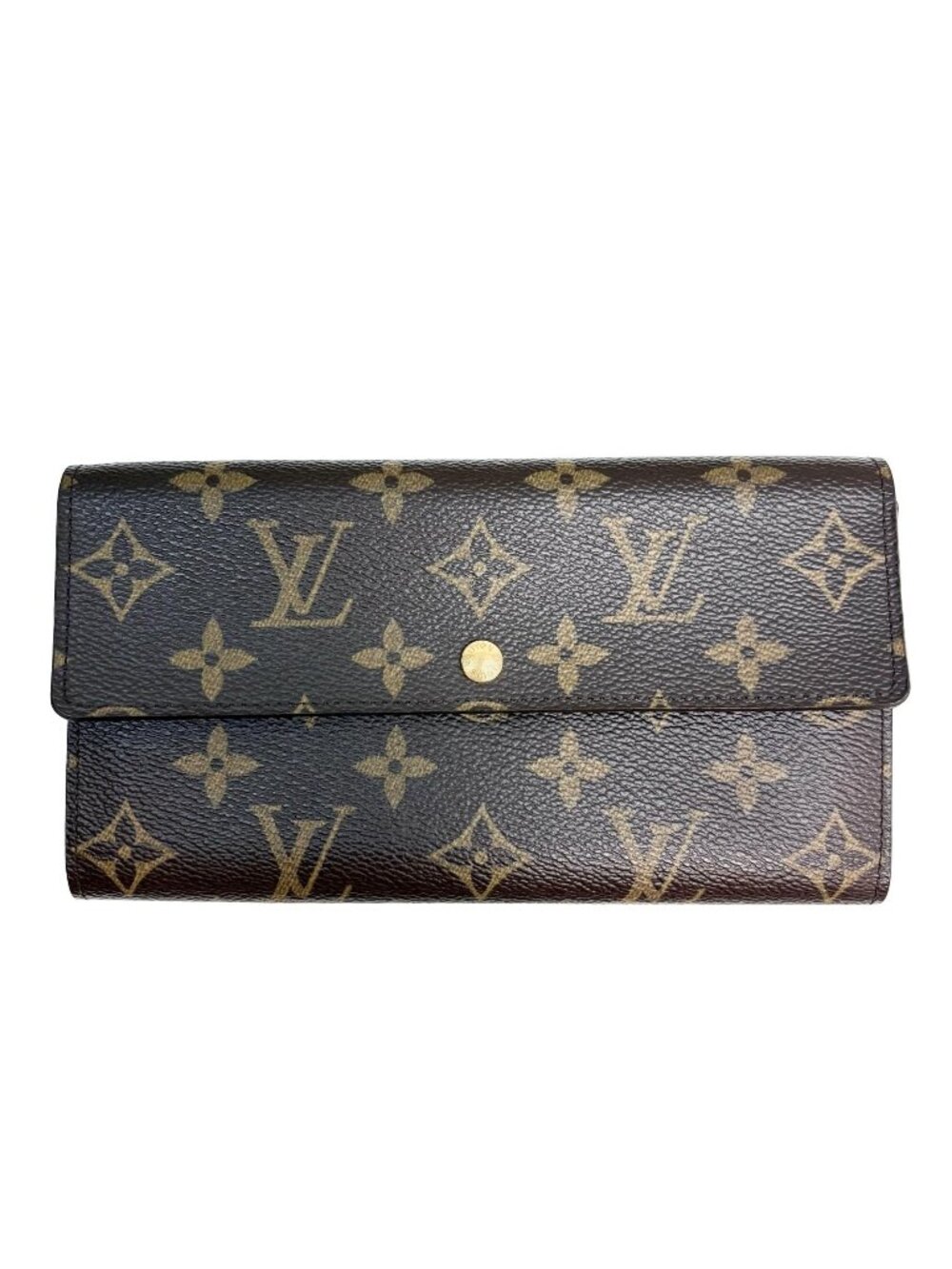 Louis Vuitton Pochette Porte Monnaie Credit Monogram Wallet Canvas Brown